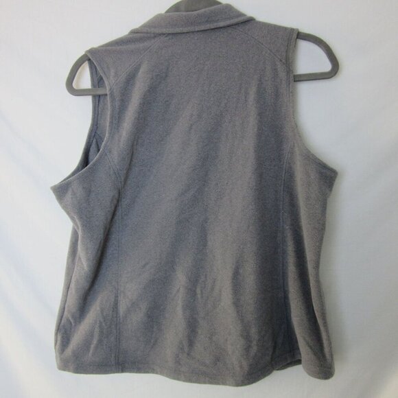 Lands End Fleece Vest Gray Therma Check Cozy Winter Outdoor Womens Plus Size XL - Picture 5 of 5